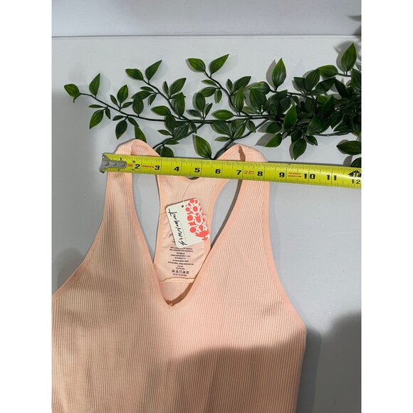 Free People Movement Peach Ribbed Racerback Crop Top S - Picture 11 of 13